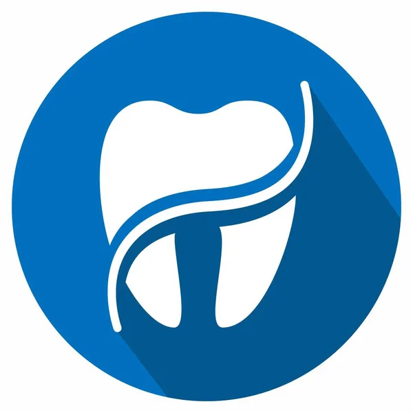 Icon Vector Dental Floss Long Shadow Style Jednoduchá Ilustrace Upravitelný — Stockový vektor