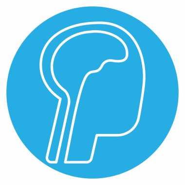 Beyin 2 - Mavi Gözler Biçimi - Basit illüstrasyon, Düzenlenebilir vuruş, Tasarım şablonu vektörü, baskılar, posterler, reklamlar, duyurular, bilgi grafikleri vs..