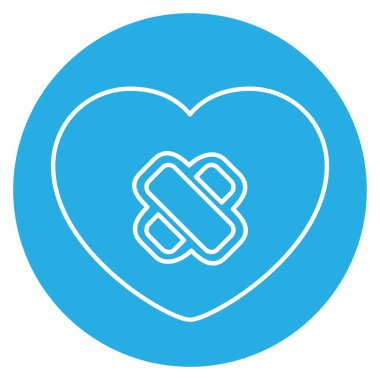 Kalp Cerrahisinin Simge Vektörü - Mavi Gözler Biçimi - Basit illüstrasyon, Düzenlenebilir vuruş, Tasarım şablonu vektörü, baskılar, posterler, reklamlar, duyurular, bilgi grafikleri, vs..