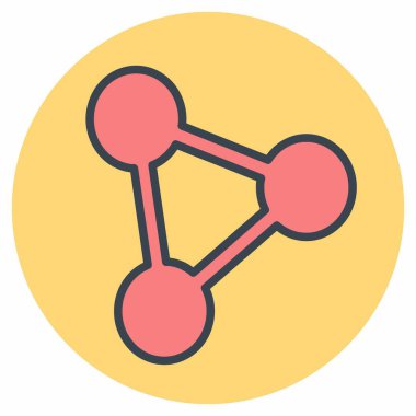 Molekülün Simge Vektörü - Renk Eşi Biçimi - Basit illüstrasyon, Düzenlenebilir vuruş, Tasarım şablonu vektörü, baskılar, posterler, reklamlar, duyurular, bilgi grafikleri vs..