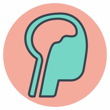 Beyin 2 'nin Simge Vektörü - Renk Eşi Biçimi - Basit illüstrasyon, Düzenlenebilir vuruş, Tasarım şablonu vektörü, baskılar, posterler, reklamlar, duyurular, bilgi grafikleri vs..