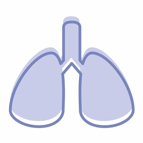 Icono Vector Pulmones Estilo Dos Tonos Ilustración Simple Carrera Editable — Archivo Imágenes Vectoriales