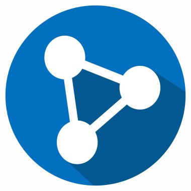 Molekül Simge Vektörü - Uzun Gölge Biçimi - Basit illüstrasyon, Düzenlenebilir vuruş, Tasarım şablonu vektörü, baskılar, posterler, reklamlar, duyurular, bilgi grafikleri vs..