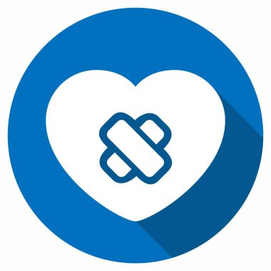 Kalp Cerrahisinin Simge Vektörü - Uzun Gölge Biçimi - Basit illüstrasyon, Düzenlenebilir vuruş, Tasarım şablonu vektörü, baskılar, posterler, reklamlar, duyurular, bilgi grafikleri vs..