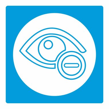 Göz Sınavı 3 - Beyaz Ay Biçimi - Basit illüstrasyon, Düzenlenebilir vuruş, Tasarım şablonu vektörü, baskılar, posterler, reklamlar, duyurular, bilgi grafikleri vs..