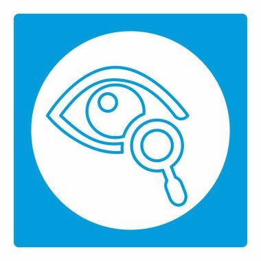 Göz Sınavı 5 - Beyaz Ay Biçimi - Basit illüstrasyon, Düzenlenebilir vuruş, Tasarım şablonu vektörü, baskılar, posterler, reklamlar, duyurular, bilgi grafikleri vs..