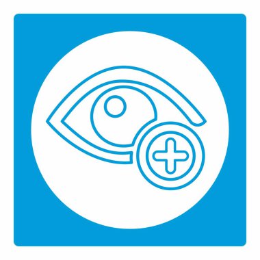 Göz Sınavı 2 - Beyaz Ay Biçimi - Basit illüstrasyon, Düzenlenebilir vuruş, Tasarım şablonu vektörü, baskılar, posterler, reklamlar, duyurular, bilgi grafikleri vs..