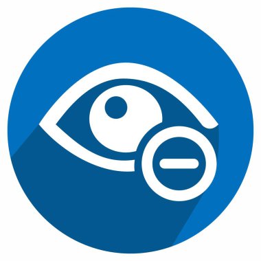 Göz Sınavı 3 - Uzun Gölge Biçimi - Basit illüstrasyon, Düzenlenebilir vuruş, Tasarım şablonu vektörü, baskılar, posterler, reklamlar, duyurular, bilgi grafikleri vs..