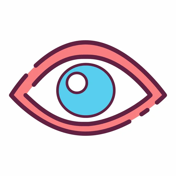 Ícone Vetor Olho Estilo Corte Linha Ilustração Simples Curso Editável —  Vetores de Stock