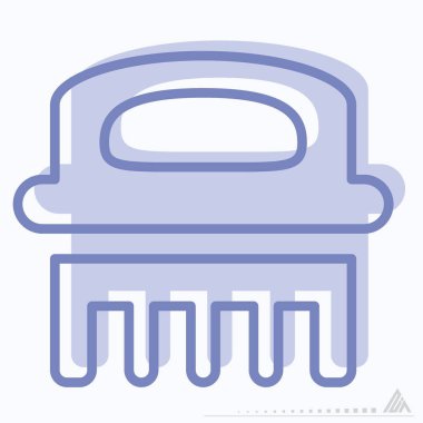 Fırça Simge Vektörü - İki Ton Biçimi - Basit illüstrasyon, Düzenlenebilir vuruş, Tasarım şablonu vektörü, baskılar, posterler, reklamlar, duyurular, bilgi grafikleri vs..