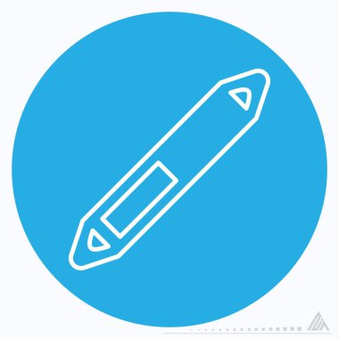 Çift Göz Kaleminin Simge Vektörü - Mavi Gözler Biçimi - Basit illüstrasyon, Düzenlenebilir vuruş, Tasarım şablonu vektörü, baskılar, posterler, reklamlar, duyurular, bilgi grafikleri vs..