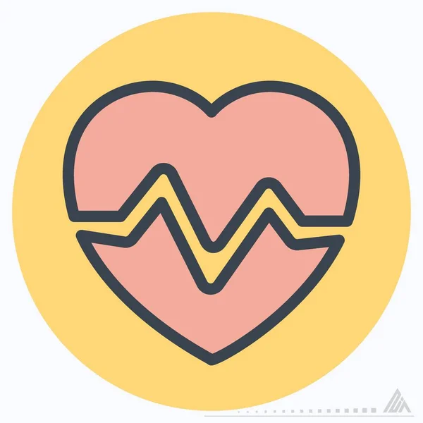 Icono Vector Corazón Color Mate Style Ilustración Simple Carrera Editable — Vector de stock
