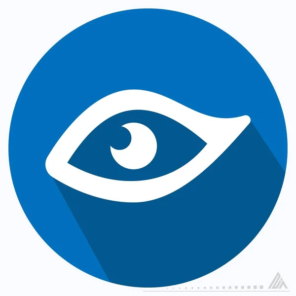 Icon Vector Eye Long Shadow Style Simple Illustration Editable Stroke — 스톡 벡터