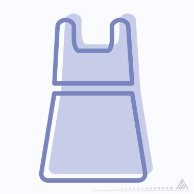 Elbise İkiz Vektörü - İki Ton Biçimi - Basit illüstrasyon, Düzenlenebilir vuruş, Tasarım şablonu vektörü, baskılar, posterler, reklamlar, duyurular, bilgi grafikleri, vs..