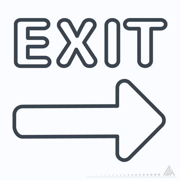 Icon Vector Exit Line Style Simple Illustration Editable Stroke Design — 스톡 벡터