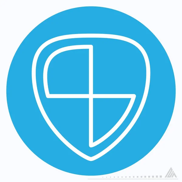 Icon Security Blue Eyes Style Απλή Απεικόνιση Επεξεργάσιμο Εγκεφαλικό Επεισόδιο — Διανυσματικό Αρχείο