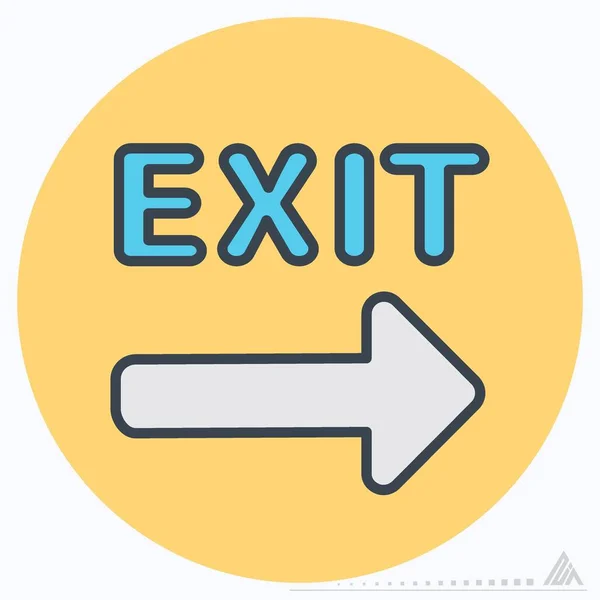 Icon Exit Color Mate Style Egyszerű Illusztráció Szerkeszthető Stroke Design — Stock Vector