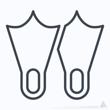 Simge Dalgıcı Ayağı - Satır Biçimi - Basit illüstrasyon, Düzenlenebilir vuruş, Tasarım şablonu vektörü, baskılar, posterler, reklamlar, duyurular, bilgi grafikleri vs..