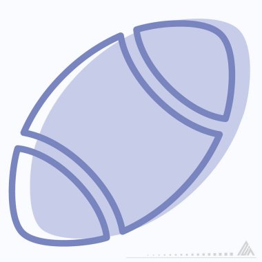 Simge Amerikan Futbolu - İki Ton Biçimi - Basit illüstrasyon, Düzenlenebilir vuruş, Tasarım şablonu vektörü, baskılar, posterler, reklamlar, duyurular, bilgi grafikleri vs..