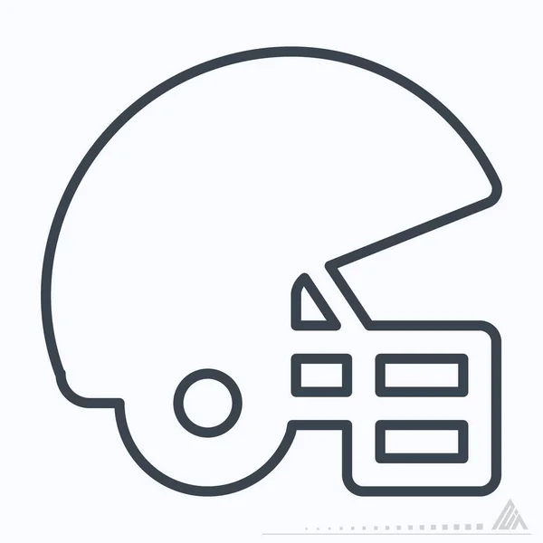 Icono Casco Hockey Estilo Línea Ilustración Simple Carrera Editable Diseño — Vector de stock