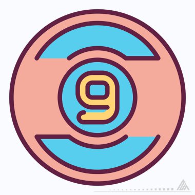 Simge Bilardo - Satır Kesimi Biçimi - Basit illüstrasyon, Düzenlenebilir vuruş, Tasarım şablonu vektörü, baskılar, posterler, reklamlar, duyurular, bilgi grafikleri vs..