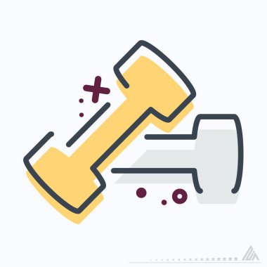 Simge Barbell - MBE Syle - Basit illüstrasyon, düzenlenebilir felç, tasarım şablonu vektörü, baskılar, posterler, reklamlar, duyurular, bilgi grafikleri vs..