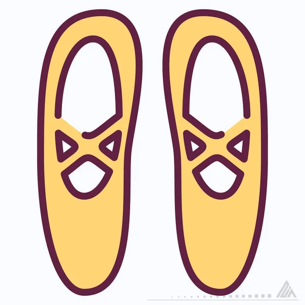 Chaussures Ballet Icône Style Coupe Ligne Illustration Simple Course Modifiable — Image vectorielle
