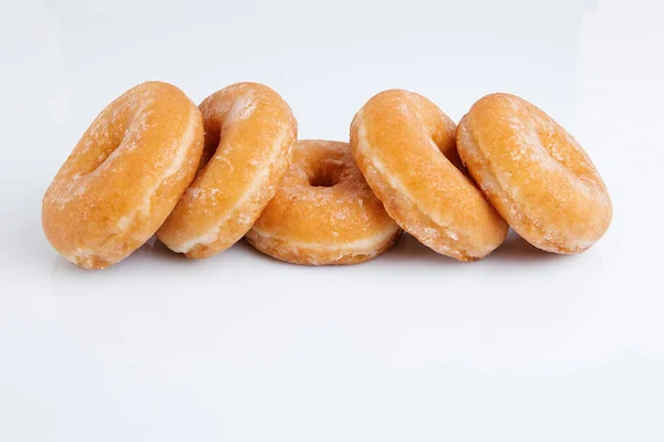 Delicius Sobremesa Açúcar Donuts Fundo — Fotografia de Stock