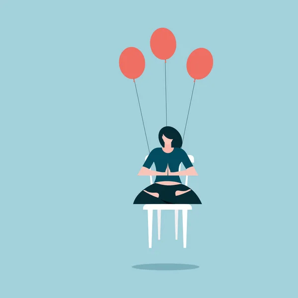 Konzeptuelle Illustration Eines Mädchens Das Auf Einem Stuhl Sitzt Und — Stockvektor