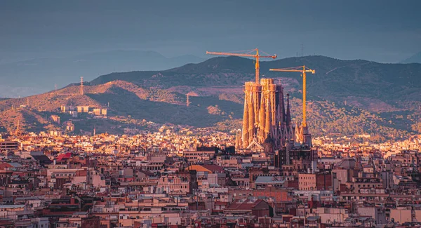Vista Panormica Sagrada Familia Ciudad Barcelona Spanje 2020 — Stockfoto