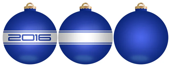 Bolas azuis na árvore de Natal —  Vetores de Stock