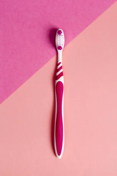 Pink Toothbrush Pink Background Copy Space — Stock Photo, Image