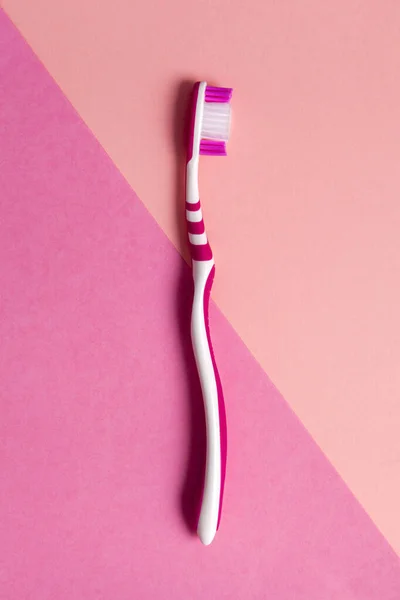 Pink Toothbrush Pink Background Copy Space — Stock Photo, Image