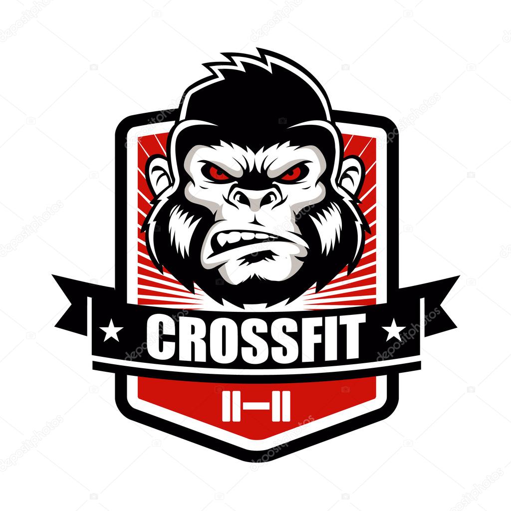 Gorilla fitness gym and sport club logo emblem design.