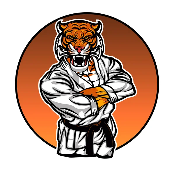 Tigre lutador MMA tiger.angry . —  Vetores de Stock