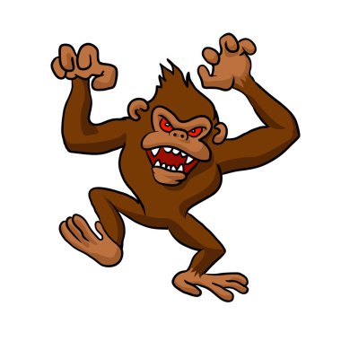 Kızgın maymun Cartoon.chimpanzee çizgi film.