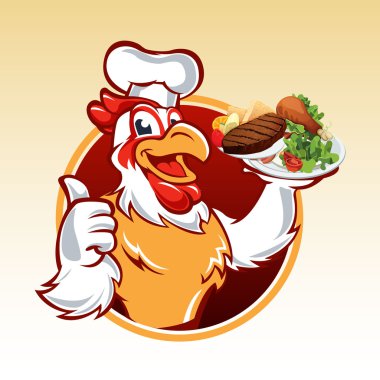 Tavuk Briscott maskot Briscott illüstrasyon karikatür.