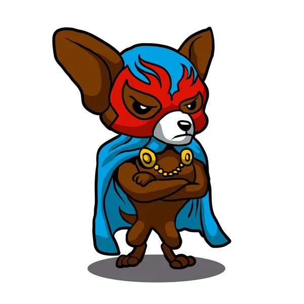 Lindo perro chihuahua Lucha Libre — Vector de stock