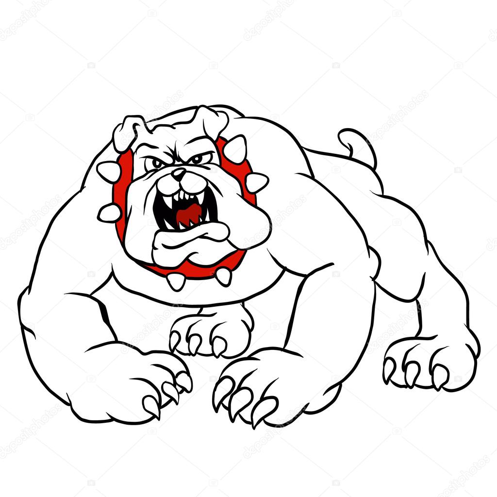 angry bulldog.bulldog cartoon.dog vector.