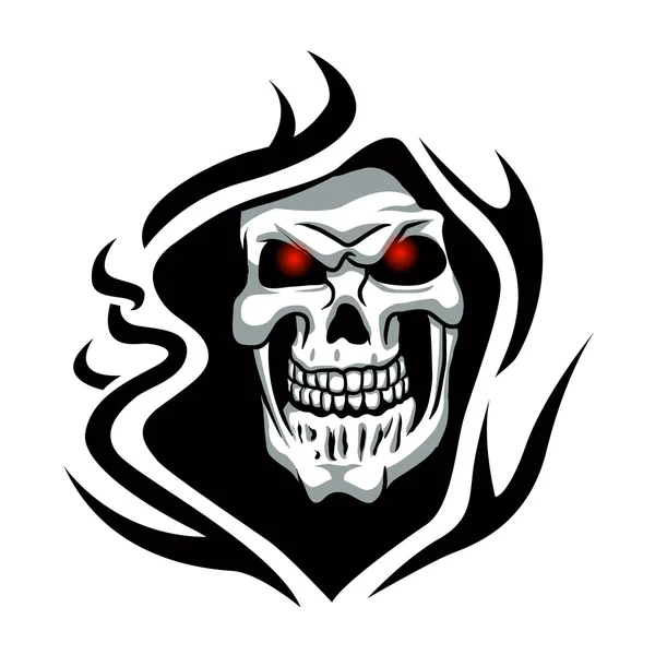 Skull tribal tattoo.grim reaper tattoo  — Stockvector