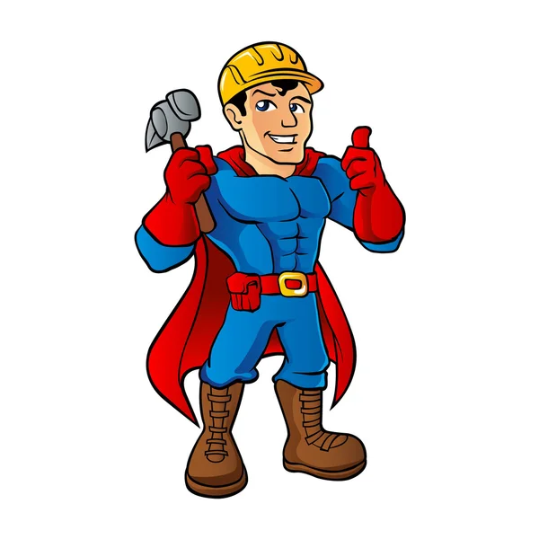 Super-herói faz-tudo Guy.cartoon faz-tudo . —  Vetores de Stock