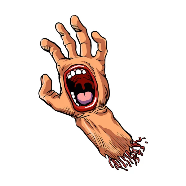 Hand mit Mund Karikatur — Stockvektor