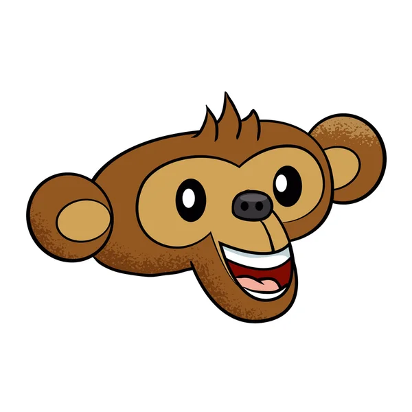 Feliz cara de macaco Desenhos animados — Vetor de Stock
