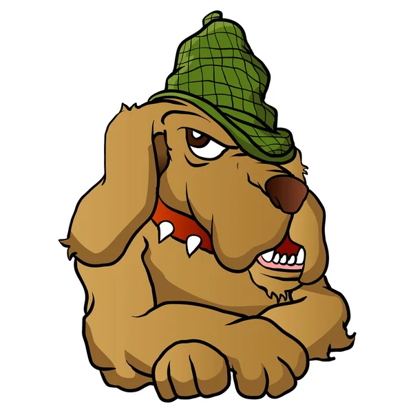 探偵犬漫画のベクトル図 — ストックベクタ