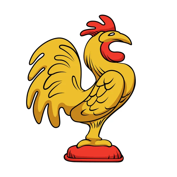 Yellow rooster side cartoon vector — Stock Vector