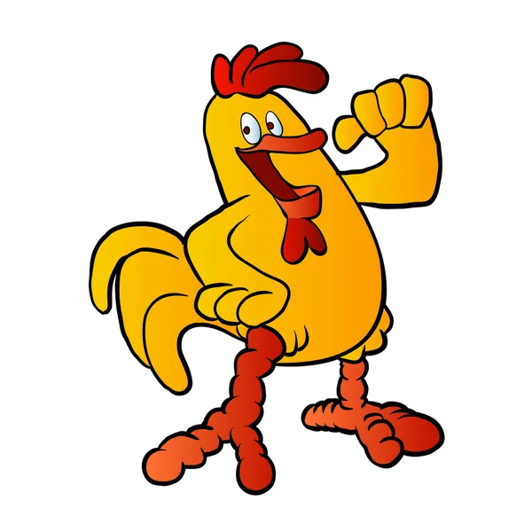 Illustrazione del vettore del fumetto giallo del pollo — Vettoriale Stock