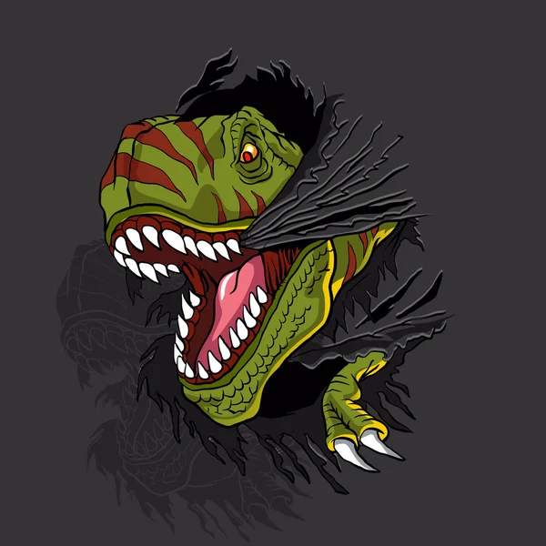 공격적인 t rex.t 셔츠 그림 — 스톡 벡터