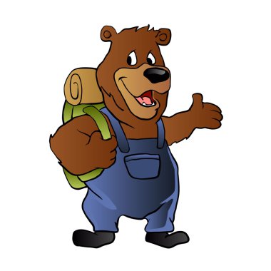 ayı hiker.bear karikatür.