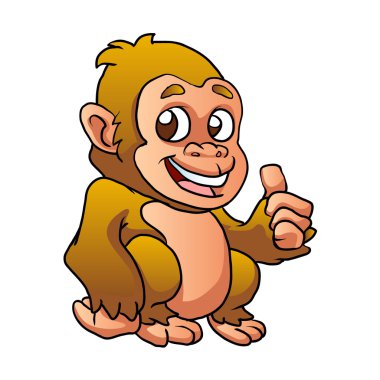 Bebek goril çizgi film illüstrasyon