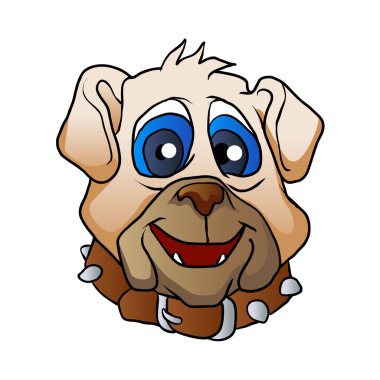 Bulldog face.vector illüstrasyon